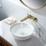 Square Style Satin Brass Wall Mount Sink Faucet