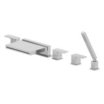 Waterfall Spout, 196 Handles, Hand Shower | Deck Mount Tub Filler