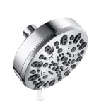 Small, Round Shower Head with Black Jets