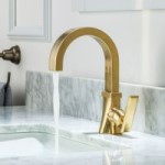 Satin Brass Single Hole Sink Faucet