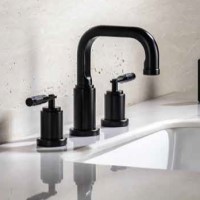 Widespread Faucet, Matte Black, Industrial Details