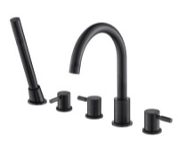 5 Piece Curved Tub Faucet with Hand Shower