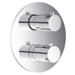 2 Round Handles, Round Plate Thermostatic Control