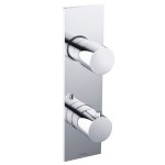 2 Round Handles, Narrow Vertical Plate Thermostatic Control