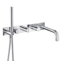 Wall Mounted Tub Faucet with Hand Shower