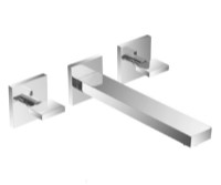 Square Wall Mount Tub Filler with Two Handles