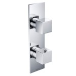 2 Square Handles, Narrow Vertical Plate Thermostatic Control