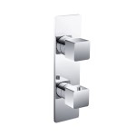 2 Square Handles, Narrow Vertical Plate Thermostatic Control