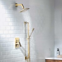 Sqyare Shower Set, Rain Head and Hand Shower Slide Bar