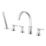 5 Piece Deck Mount Tub Filler with Hand Shower