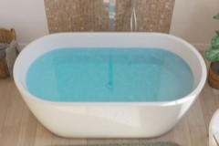 Oval Freestanding Bath, Center Drain and Flat Rim