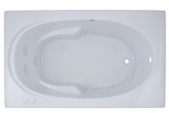 Rectangle Whirlpool with Oval Bathing Area, Raised Neck Rest, Armrests