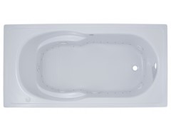 Rectangle Bath with Oval Bathing Area, Armrests