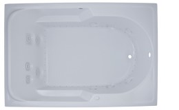 Wide, Rectangle Bathtub for Side-by-Side Bathing, End Drain