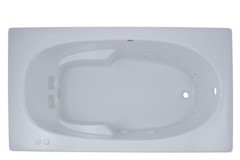 Rectangle Bath with Oval Bathing Area, Armrests