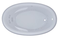 Oval Bathtub, Rolled Rim, Armrests, End Drain