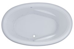 Oval Bathtub, Rolled Rim, Armrests, End Drain