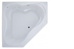 Corner Bathtub for 2 with Side-by-Side Bathing, Armrests