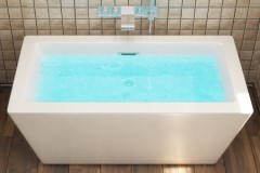 Rectangle Bath with Angled Sides, Wide Rim, Freestanding