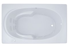 Rectangle 10 Jet Whirlpool with Oval Bathing Area, Raised Neck Rest, Armrests