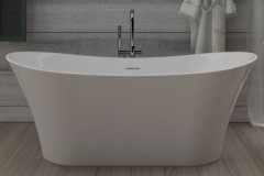 Oval Double Slipper Freestanding Tub with Thin Rim