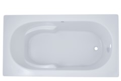 Rectangle Bath, Oval Interior, Armrests, End Drain