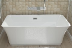 Rectangle Bath with Curving Sides, Thin Rim, Freestanding