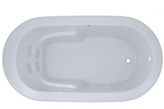 Oval Whirlpool with Flat Rim, Armrests, End Drain