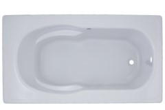 Rectangle Bath, Oval Interior, Armrests, End Drain