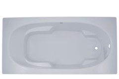 Rectangle Bathtub with Oval Interior, Arm & Foot Rests, End Drain