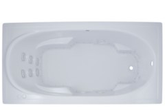 Rectangle Whirlpool with Oval Interior, Arm & Foot Rests, End Drain