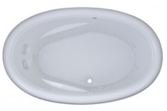 Key Largo Oval Whirlpool with Rolled Rim, Armrests, End Drain