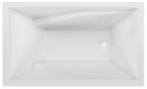 Soaking Tub, End Drain, Curving Armrests