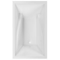 Landon Rectangle Bathtub with Modern Rim, End Drain, Angled Armrests