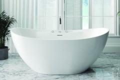 Double Slipper Freestanding Tub with Faucet Deck