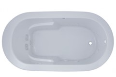 Oval Whirlpool with Flat Rim, Armrests, End Drain