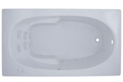 Rectangle Whirlpool with Oval Bathing Area, Armrests, End Drain