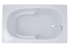 Rectangle Bath with Oval Bathing Area, Armrests