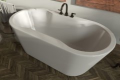 Oval Freestanding Tub, Overlapping Rim, Angled Sides