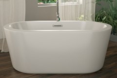 Oval Freestanding Tub, Center Drain, Wide Flat Rim