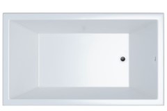 Rectangle Bath, End Drain, Modern Flat Rim