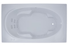 Rectangle Whirlpool with Oval Interior, Arm & Foot Rests, End Drain