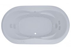 Oval Whirlpool with Raised Backrests, Armrests, Center Side Drain