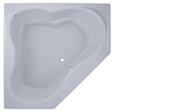 Corner Bathtub with a Raised Backrest and Armrests for 2