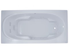 Rectangle Whirlpool with Oval Interior, Arm & Foot Rests, End Drain