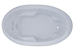 Oval Whirlpool with Raised Backrest, Arm & Foot Rests, End Drain