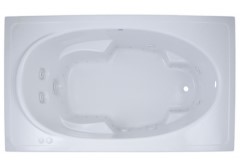 Rectangle Whirlpool with Oval Interior, Arm & Foot Rests, End Drain