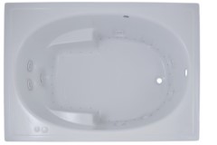 Wide, Rectangle Whirlpool with Oval Bathing Area, Armrests