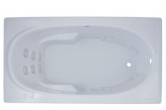 Rectangle Whirlpool with Oval Bathing Area, Armrests