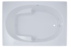 Rectangle Bath, Oval Bathing Area, Armrests, End Drain